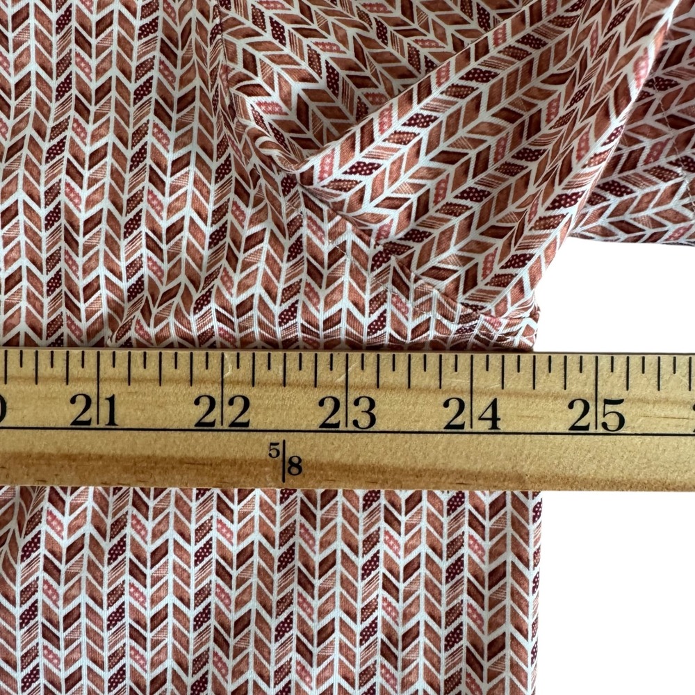Bugatchi XL Red Short Sleeve 8-Way Stretch Geometric Button Up Men's Shirt - Picture 8 of 12